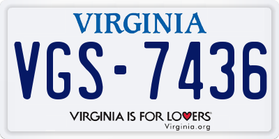 VA license plate VGS7436