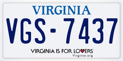 VA license plate VGS7437