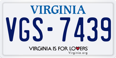 VA license plate VGS7439