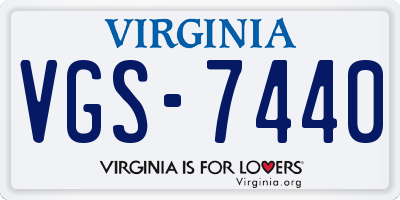 VA license plate VGS7440