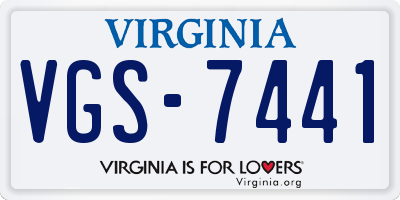 VA license plate VGS7441