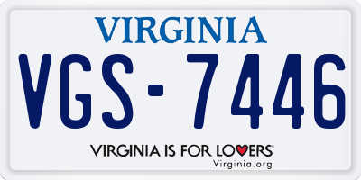 VA license plate VGS7446