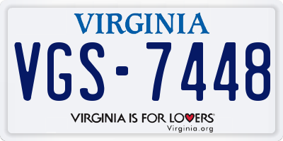 VA license plate VGS7448