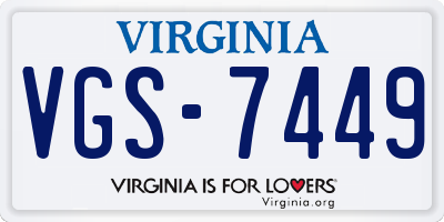 VA license plate VGS7449