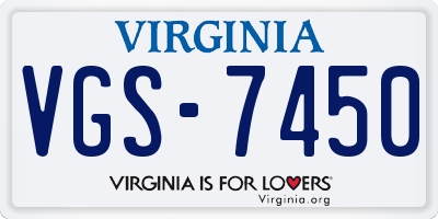 VA license plate VGS7450