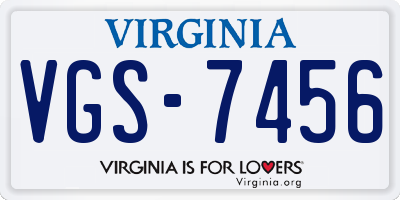VA license plate VGS7456
