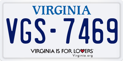 VA license plate VGS7469