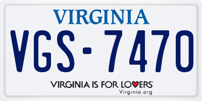 VA license plate VGS7470