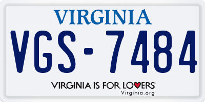 VA license plate VGS7484