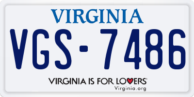 VA license plate VGS7486