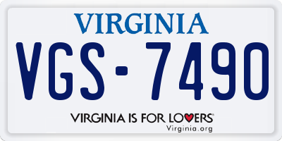 VA license plate VGS7490
