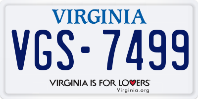 VA license plate VGS7499