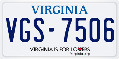VA license plate VGS7506