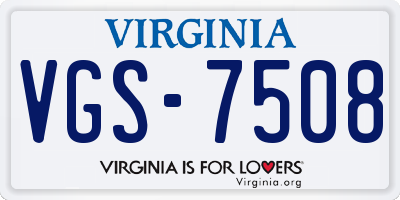 VA license plate VGS7508