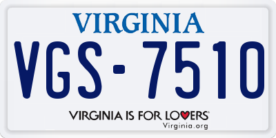 VA license plate VGS7510