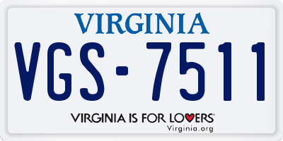 VA license plate VGS7511