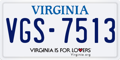 VA license plate VGS7513
