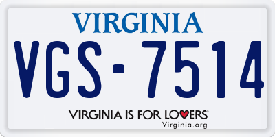 VA license plate VGS7514