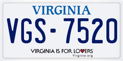 VA license plate VGS7520