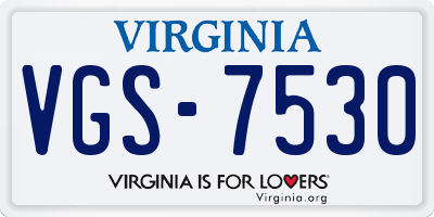VA license plate VGS7530