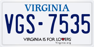VA license plate VGS7535