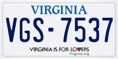VA license plate VGS7537