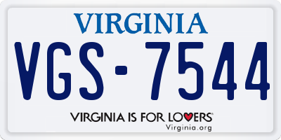 VA license plate VGS7544