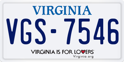 VA license plate VGS7546