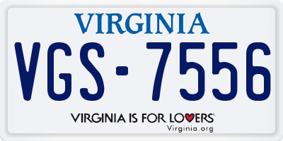 VA license plate VGS7556