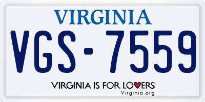 VA license plate VGS7559