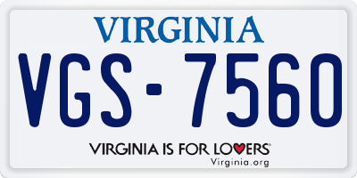 VA license plate VGS7560