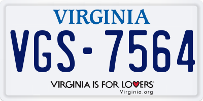 VA license plate VGS7564