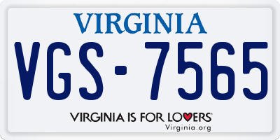VA license plate VGS7565