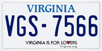 VA license plate VGS7566