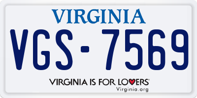VA license plate VGS7569