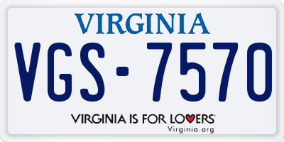 VA license plate VGS7570