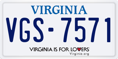 VA license plate VGS7571