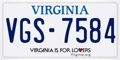 VA license plate VGS7584