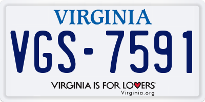 VA license plate VGS7591