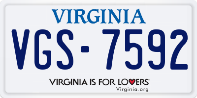VA license plate VGS7592