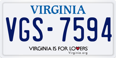 VA license plate VGS7594