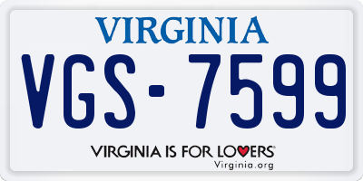 VA license plate VGS7599