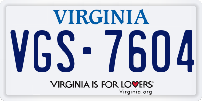 VA license plate VGS7604
