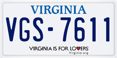 VA license plate VGS7611