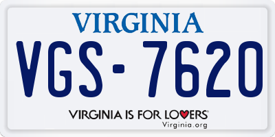 VA license plate VGS7620