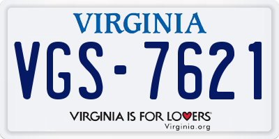 VA license plate VGS7621