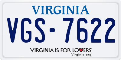 VA license plate VGS7622