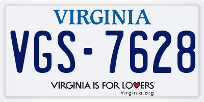 VA license plate VGS7628