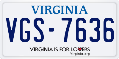VA license plate VGS7636