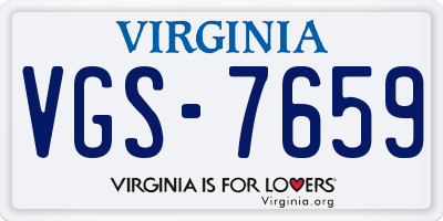 VA license plate VGS7659